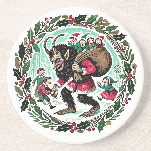 Krampus Christmas Getränkeuntersetzer (Vorne)