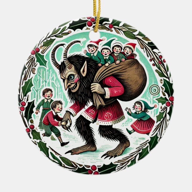 Krampus Christmas Keramik Ornament (Vorne)