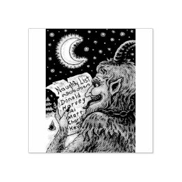 KRAMPUS CHRISTMAS NAUGHTLIST BRIEFMARKE GUMMISTEMPEL