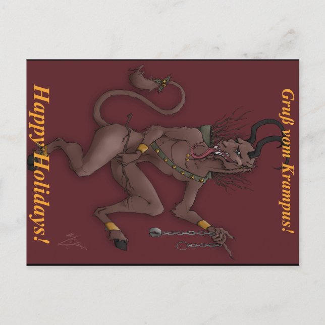 Krampus Christmas Post Card Feiertagspostkarte (Vorderseite)