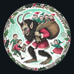 Krampus Christmas Runder Aufkleber<br><div class="desc">"Krampusweihnachtsfest" ist zu einer humorvollen und freudlosen Drehung bei den traditionellen Feierlichkeiten geworden. Diese dunklere Seite der Saison umarmt die Folklore von Krampus, einem mythischen Wesen aus den Alpentraditionen, das sich mit den üblichen fröhlichen Urlaubsszenarien abhebt. Krampus Weihnachten Spaß bringt Weihnachten und Weihnachten spielerisch in den Vordergrund und verleiht den...</div>