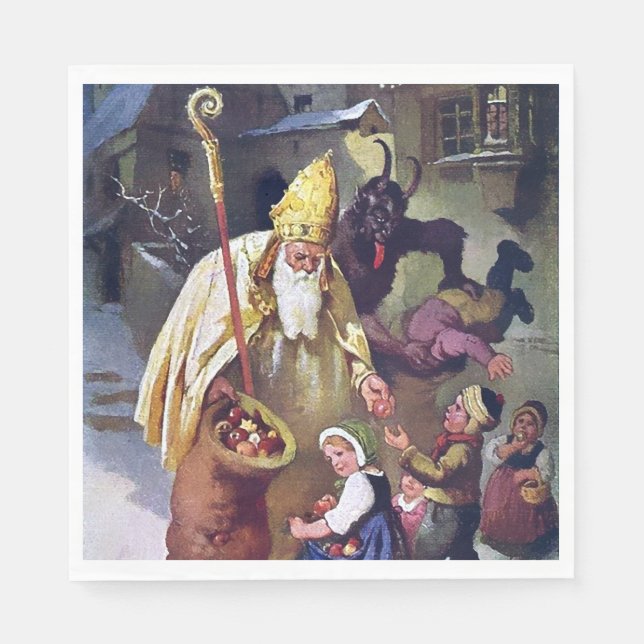 Krampus Christmas Serviette (Vorderseite)
