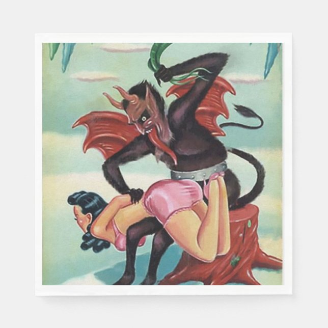 Krampus Christmas Serviette (Vorderseite)