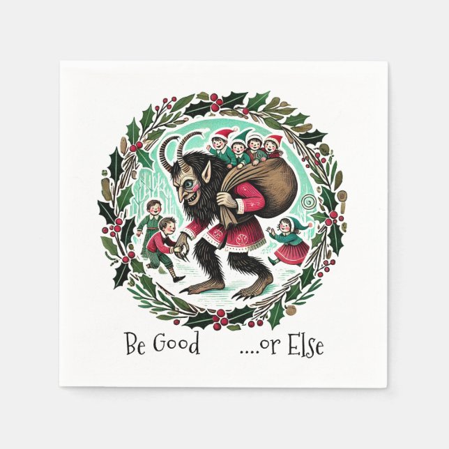 Krampus Christmas Serviette (Vorderseite)