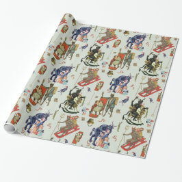 Krampus Collage Wrapping Paper Geschenkpapier