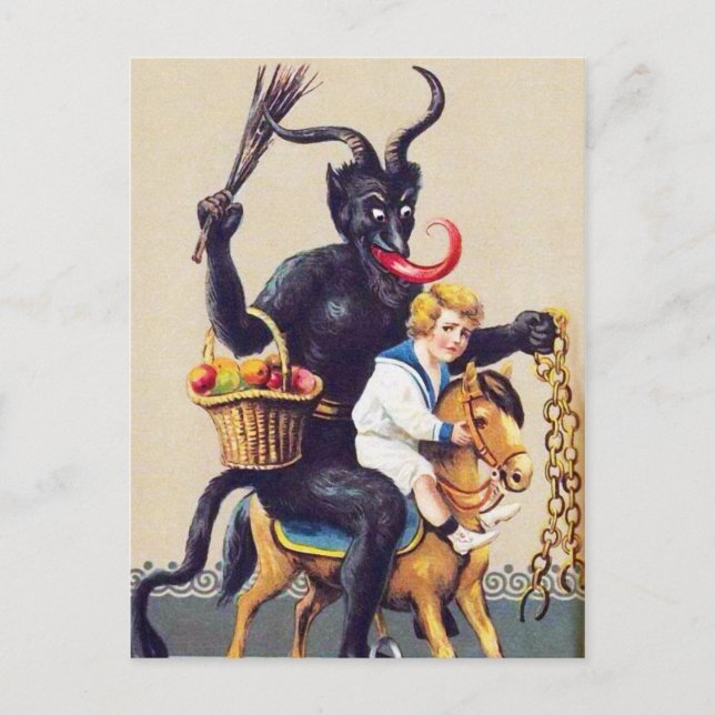 Krampus Creepy Postcard Postkarte (Vorderseite)