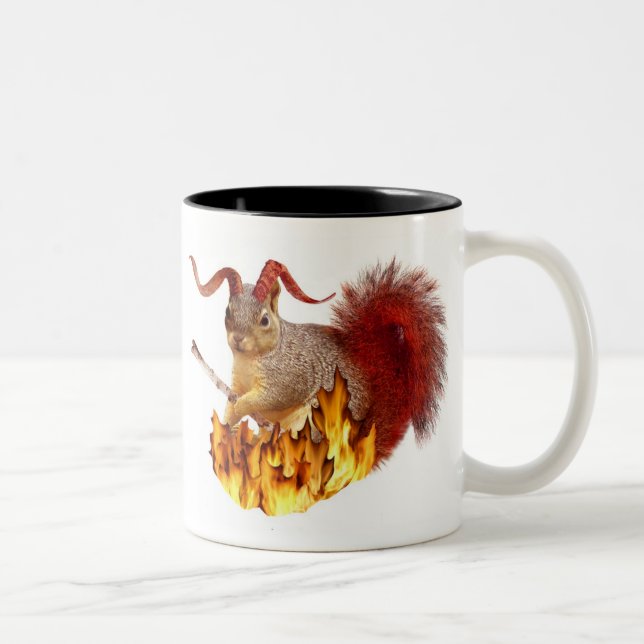 Krampus Eichhörnchen-Tasse Zweifarbige Tasse (Rechts)