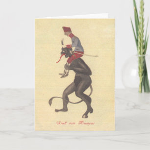 Krampus entführt Erwachsene Feiertagskarte