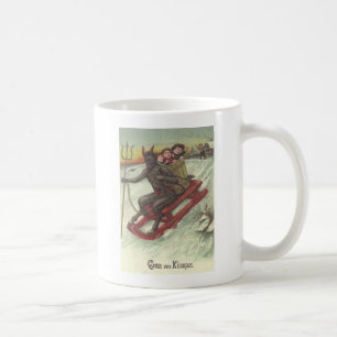 Krampus entführt Kinder auf dem Schlitten Tasse