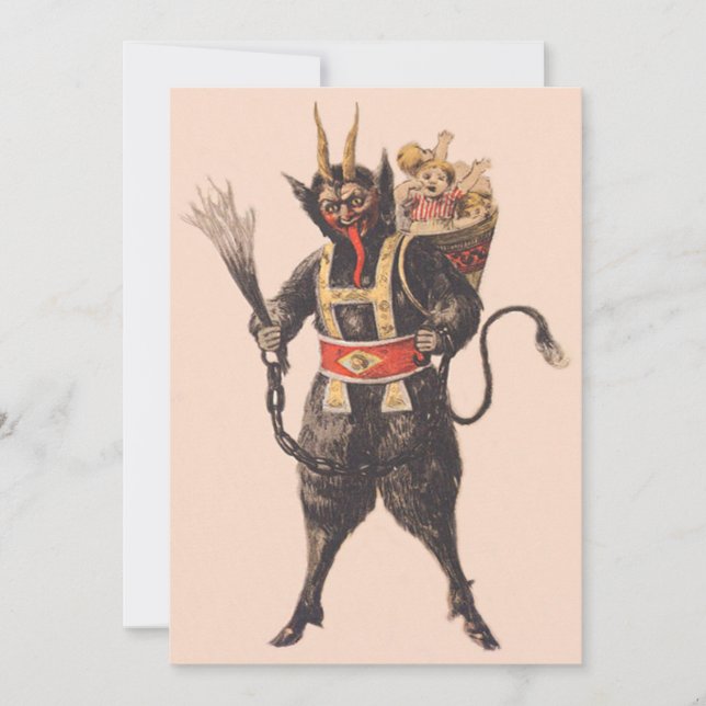 Krampus entführt Kinder mit der Rute (Vorderseite)