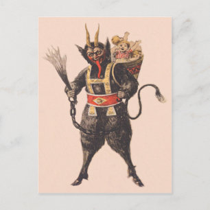 Krampus entführt Kinder mit der Rute Postkarte