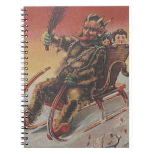 Krampus entführt Kinder Schlitten Notizblock