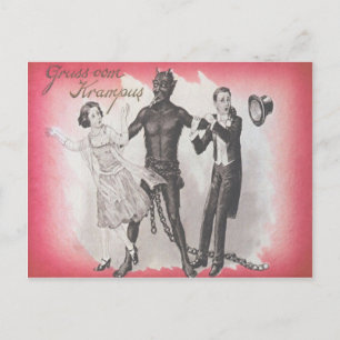 Krampus-Entführungspaar Postkarte