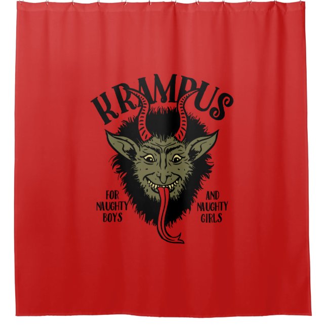 Krampus Face Naughty Duschvorhang (Vorderseite)