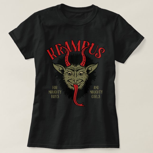 Krampus Face Naughty T-Shirt (Design vorne)