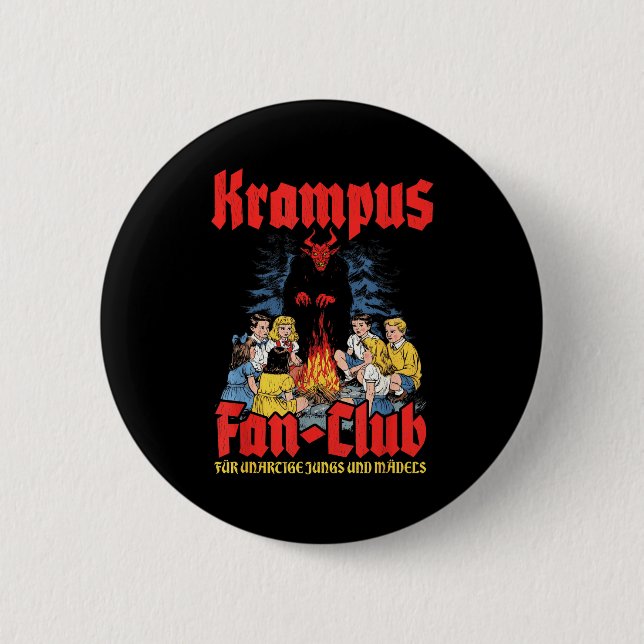Krampus Fan-club Ugly Xmas German Christmas Demon  Button (Vorderseite)