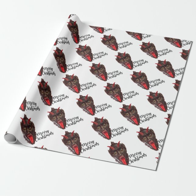 Krampus fröhliche Weihnachten Geschenkpapier (Ungerollt)