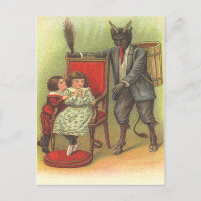 Krampus für schlechte Kinder Postkarte (Vorderseite)