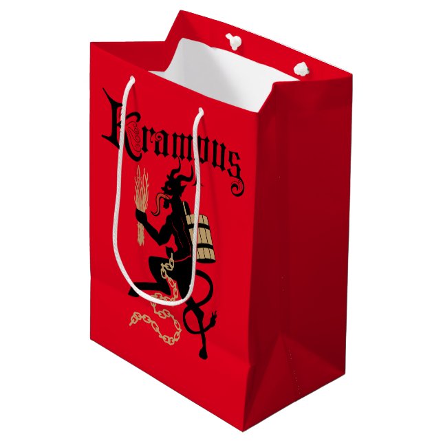 Krampus Geschenk-Tasche Mittlere Geschenktüte (Vorderseite Schrägansicht)