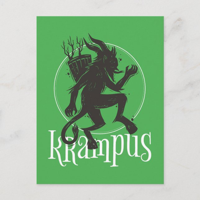 Krampus Green Postkarte (Vorderseite)