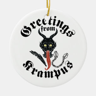 Krampus Greetings Keramik Ornament
