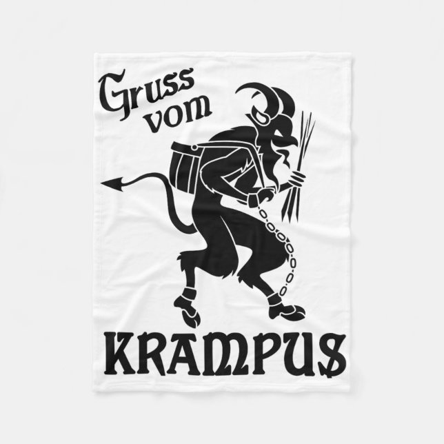 Krampus - Gruss Vom (Grüße vom) Krampus  Fleecedecke (Vorderseite)