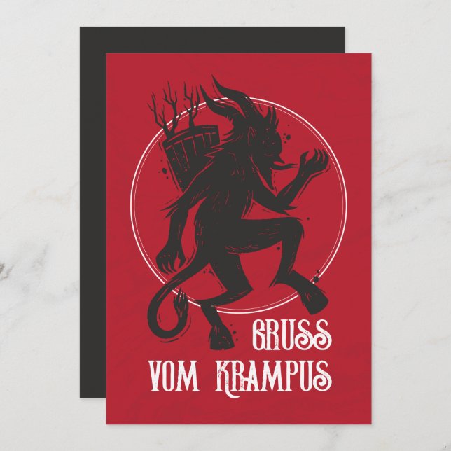 Krampus Gruss Vom Krampus Weihnachtskarte Feiertagskarte (Vorne/Hinten)