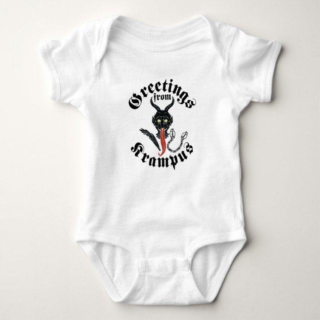 Krampus Grüße Baby Strampler (Vorderseite)