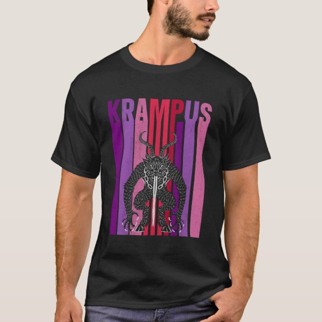 Krampus im Vintage-Stil T-Shirt (Vorderseite)