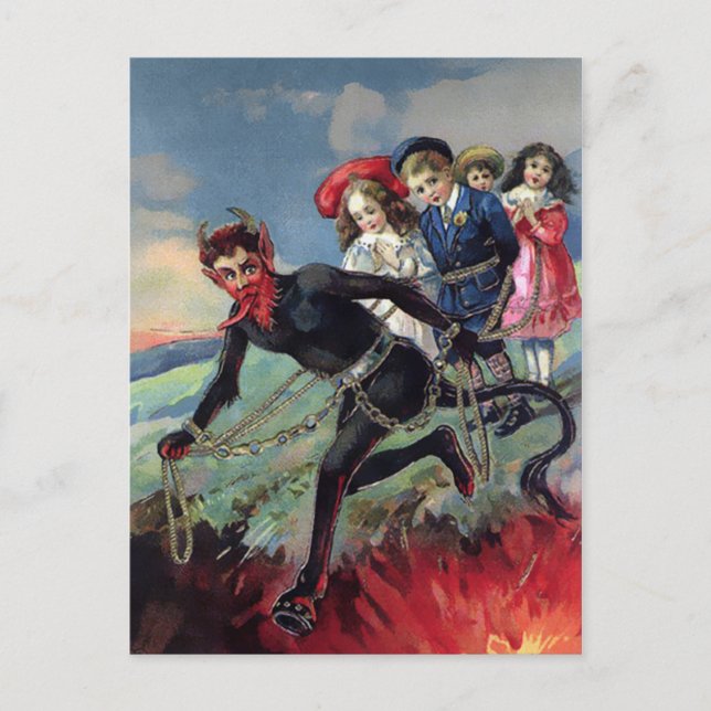 Krampus in die Hölle Postkarte (Vorderseite)