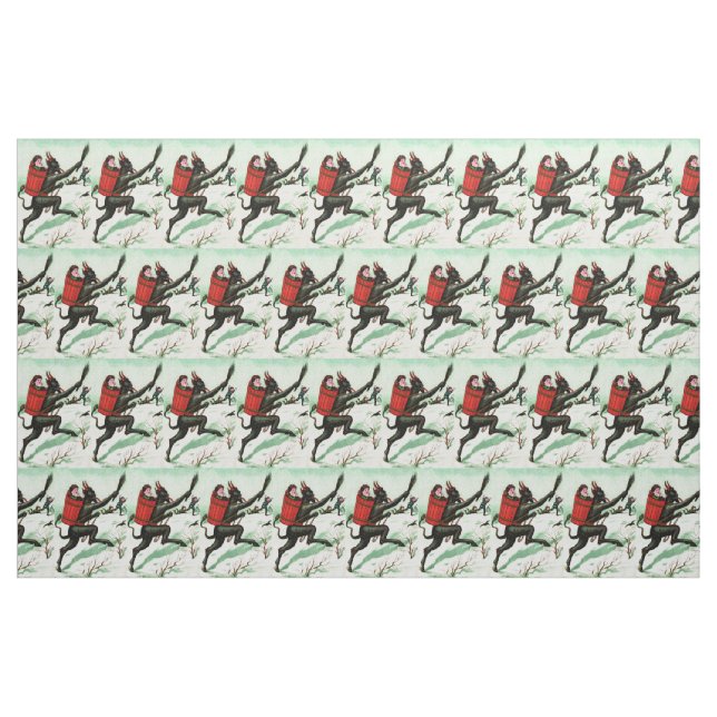 Krampus jagen schlechten Kindern Winterschnee Stoff (Yard (91,4 cm))