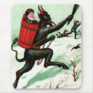 Krampus jagt böse Kinder Winter Schnee Mousepad