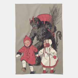 Krampus jagt Kinder Rute Handtuch