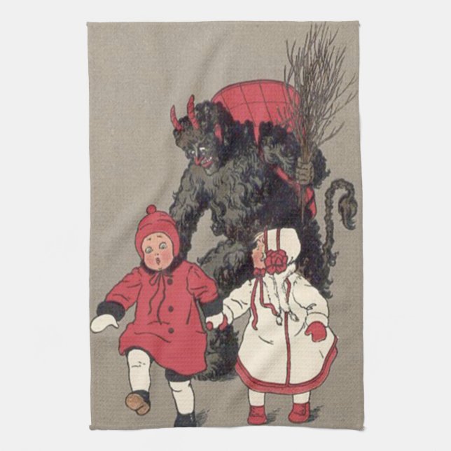 Krampus jagt Kinder Rute Handtuch (Vertikal)