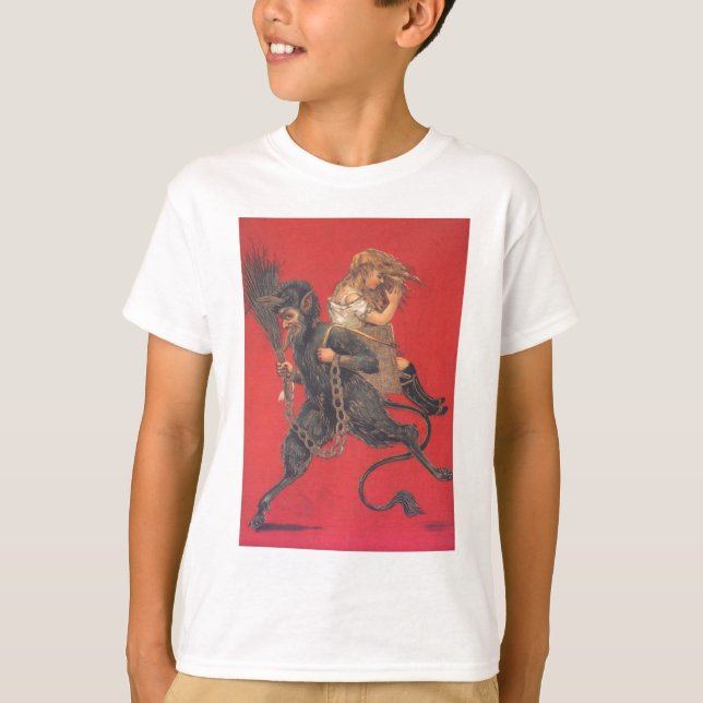 Krampus Kidnapping Girl T-Shirt (Vorderseite)