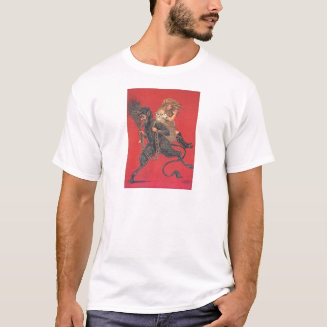 Krampus Kidnapping Girl T-Shirt (Vorderseite)