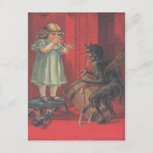 Krampus Kidnapping Girl Toy Postkarte