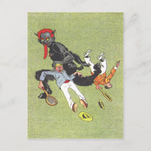 Krampus Kidnapping Men Postkarte