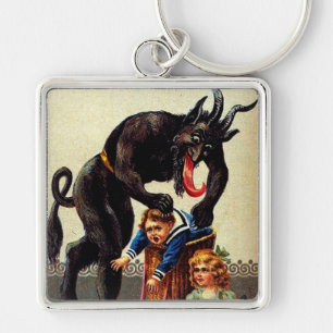Krampus-Kinder-im-Korb-Weihnachts-Anhänger Schlüsselanhänger