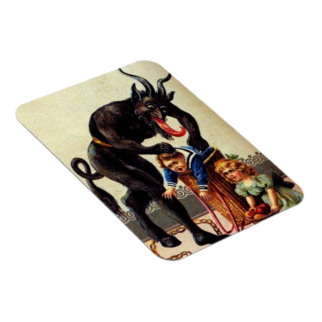 Krampus Kinder im Korb Weihnachtsmagnet Magnet (Rechte Seite)