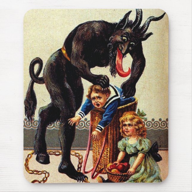 Krampus Kinder in Basket Weihnachtsfeiertag Mousep Mousepad (Vorne)