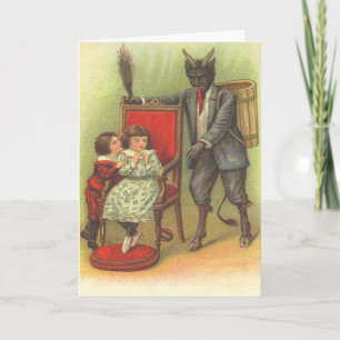 Krampus kommt für böse Kinder Feiertagskarte
