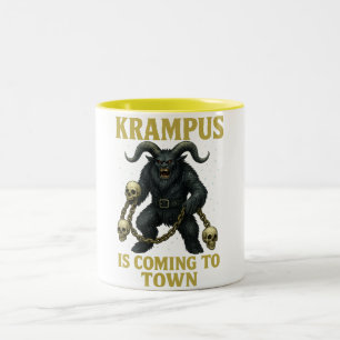 Krampus kommt in die Stadt Krampus Weihnachten Zweifarbige Tasse