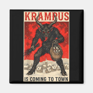 Krampus kommt in die Stadt Weihnachts-Horror-Feier Magnet