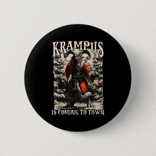 Krampus kommt in die Stadt Weihnachtszeit Böser Kr Button