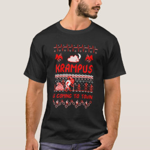 Krampus kommt in die Stadt Xmas hässlicher Pullove T-Shirt