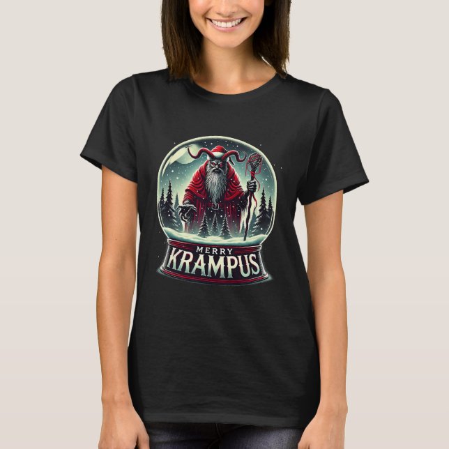 Krampus kommt nach Horror Merry Krampus Chr T-Shirt (Vorderseite)
