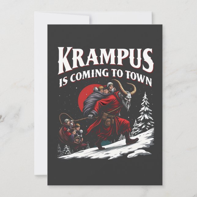 Krampus kommt nach Town Krampus Weihnachten Ankündigung (Vorderseite)