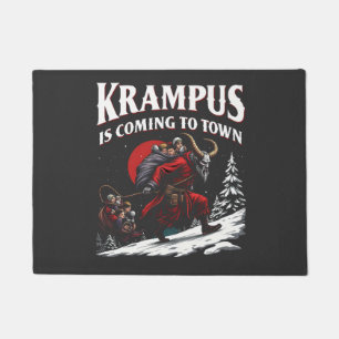 Krampus kommt nach Town Krampus Weihnachten Fußmatte