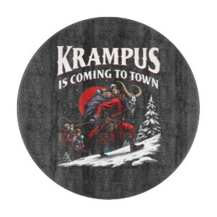 Krampus kommt nach Town Krampus Weihnachten Schneidebrett